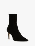 Stuart Weitzman Stuart 85 Stretch Leather Pointed Toe Ankle Boots, Black