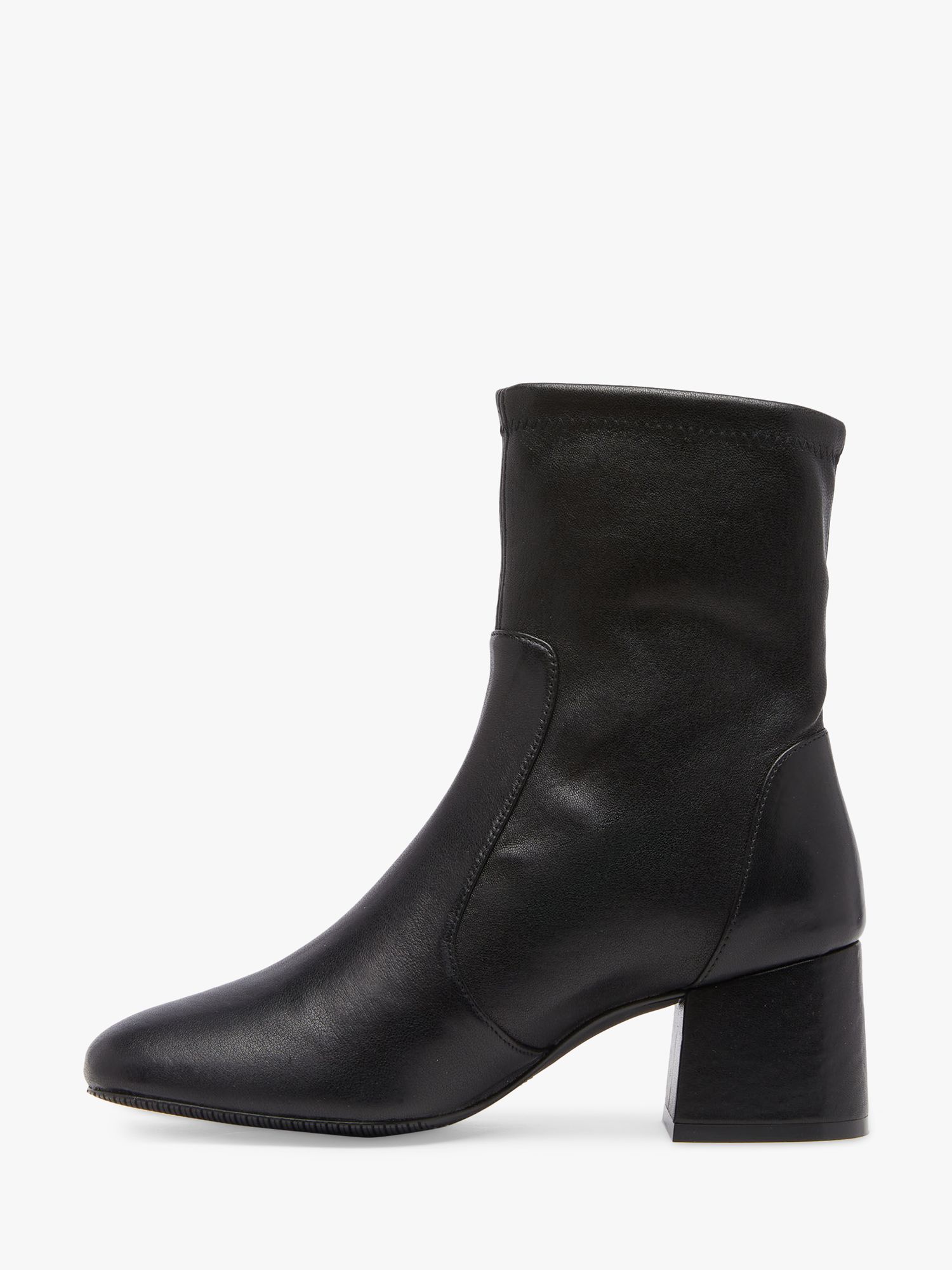 Stuart Weitzman Sleek 60 Leather Sock Boots, Black, 4