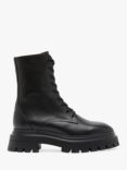 Stuart Weitzman Bedford Lace Leather Ankle Boots, Black