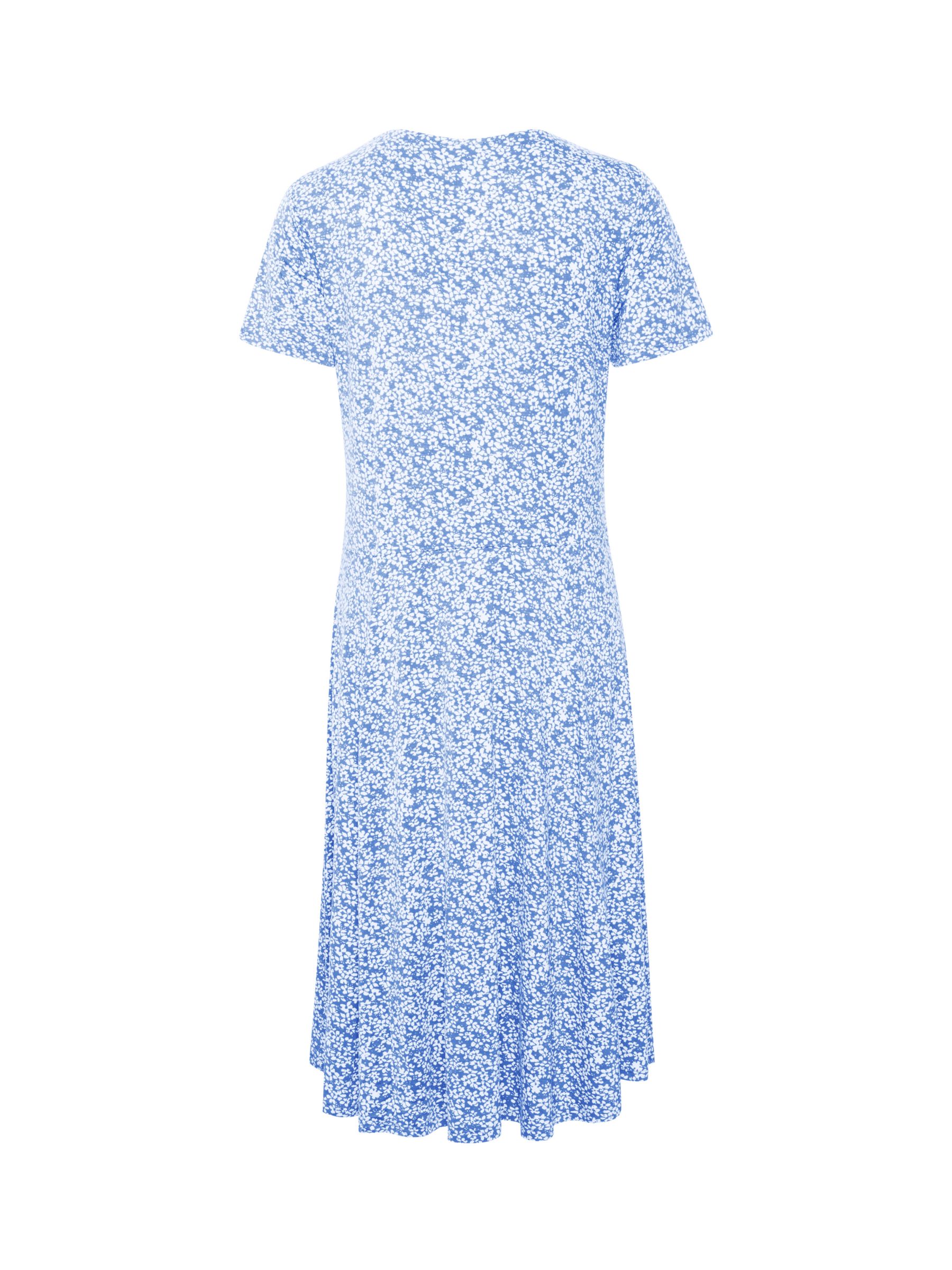 KAFFE Molly Floral Jersey Midi Dress, Pale Blue/White, XS
