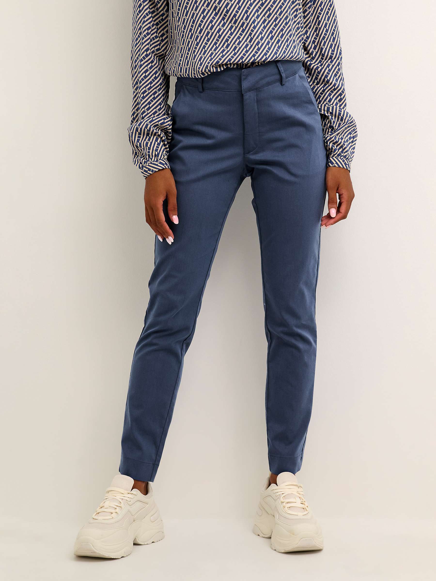 KAFFE Lea Chino Trousers, Vintage Indigo at John Lewis & Partners