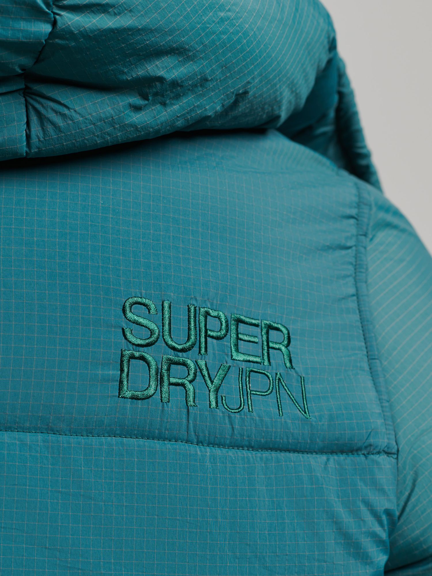 Superdry Touchline Short Padded Jacket, Mid Pine Grid, S