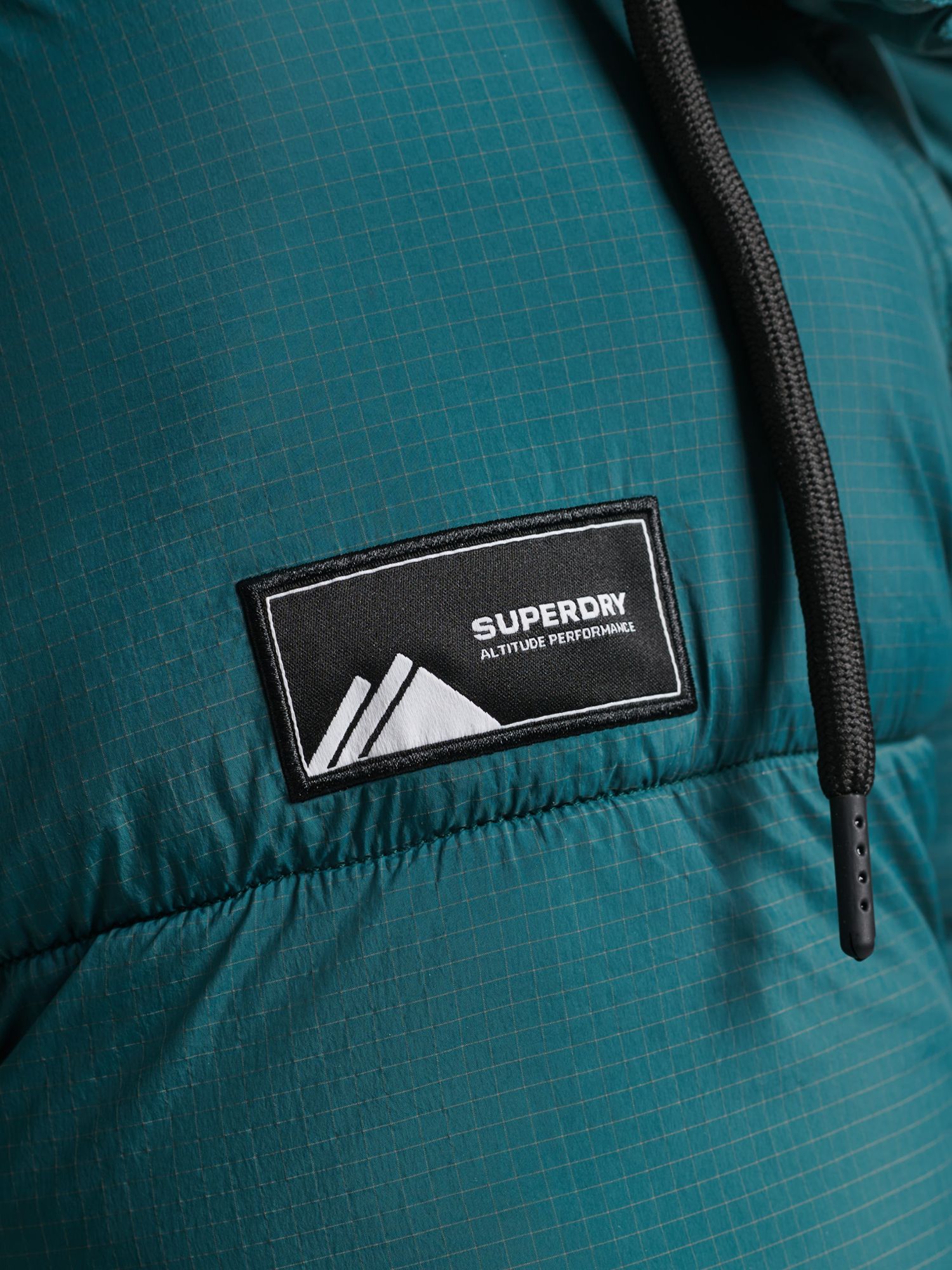 Superdry Touchline Short Padded Jacket, Mid Pine Grid, S