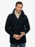 Superdry Merchant Moleskin Pea Coat, Ink