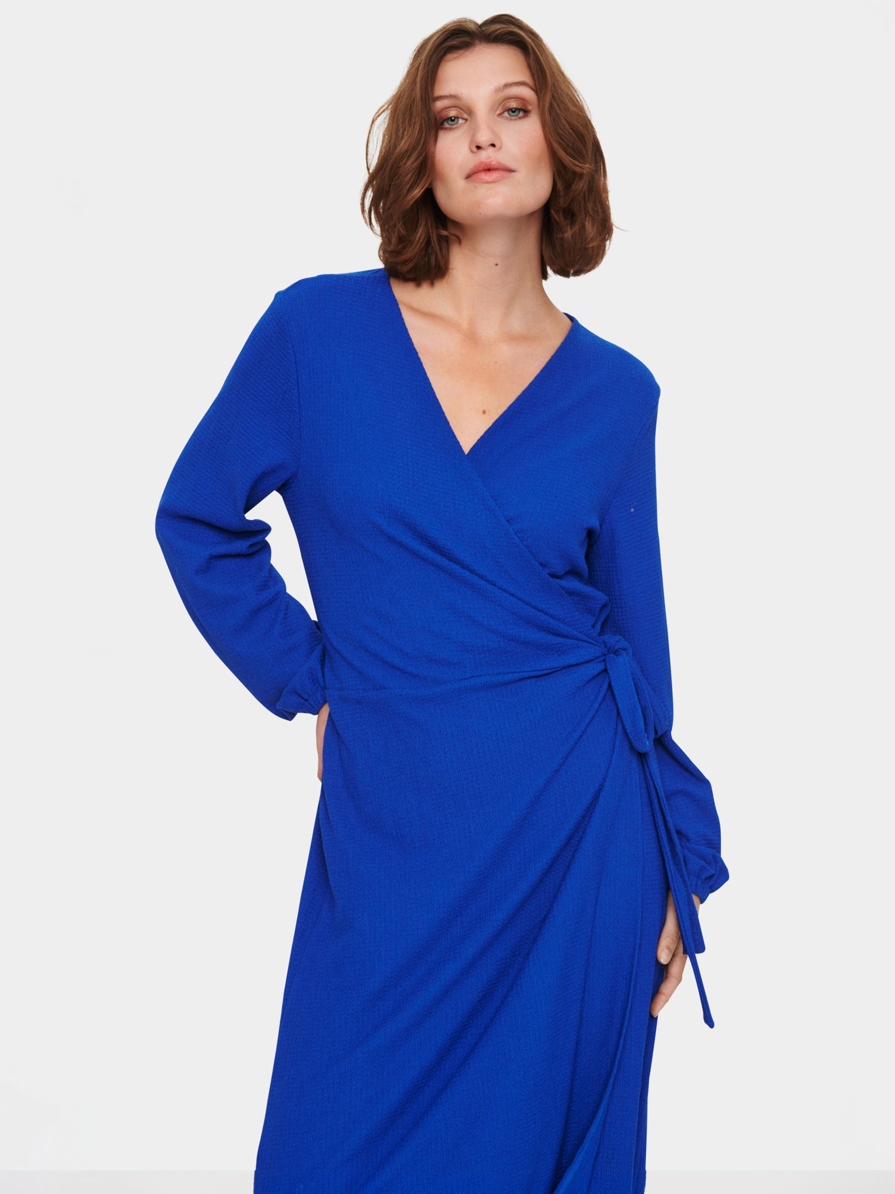Saint Tropez Shila Wrap Midi Dress, Surf Blue at John Lewis & Partners
