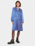 Saint Tropez Stella Geometrical Midi Long Sleeve Dress, Surf Blue Fresco