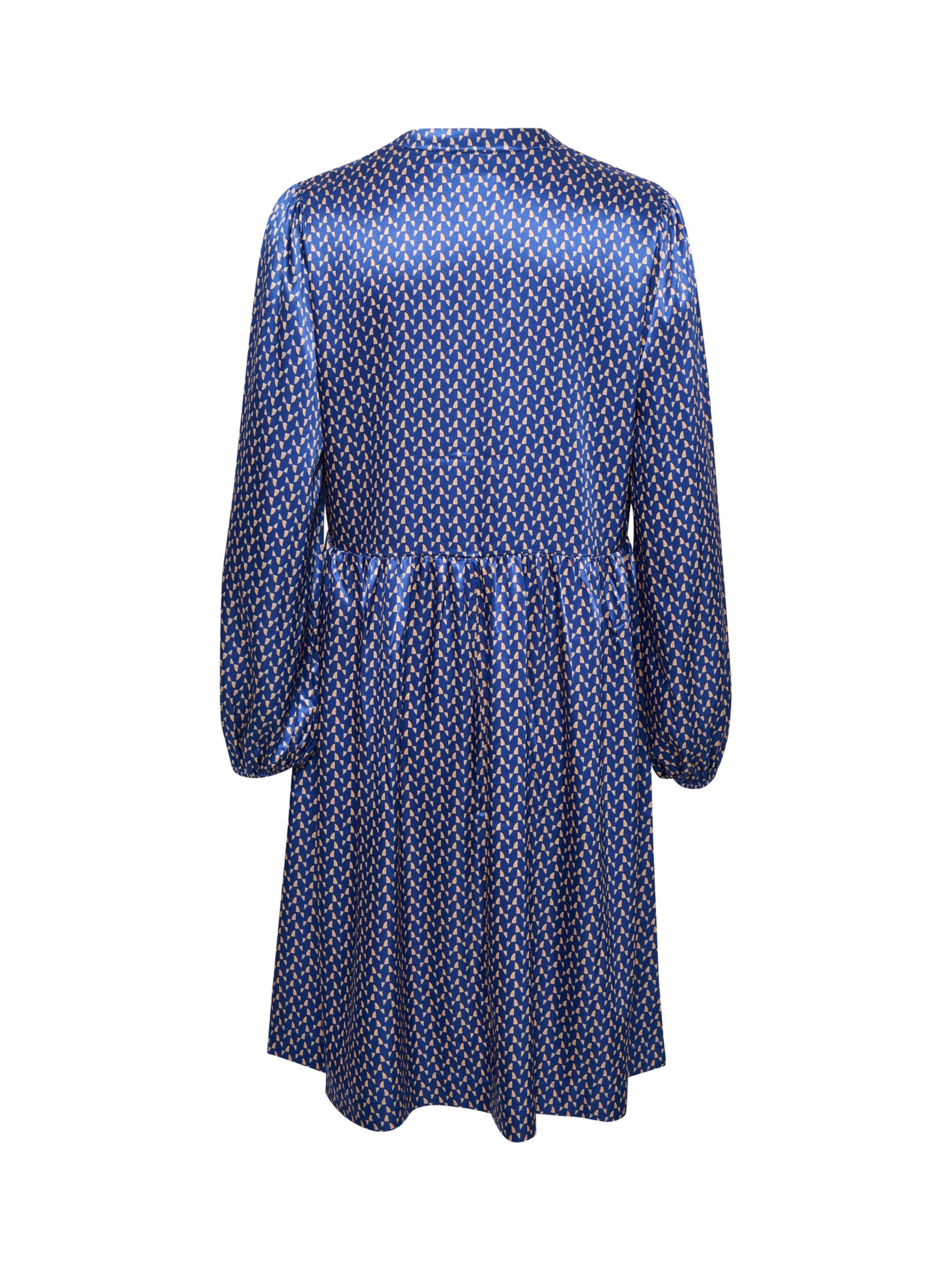 Buy Saint Tropez Stella Geometrical Midi Long Sleeve Dress, Surf Blue Fresco Online at johnlewis.com