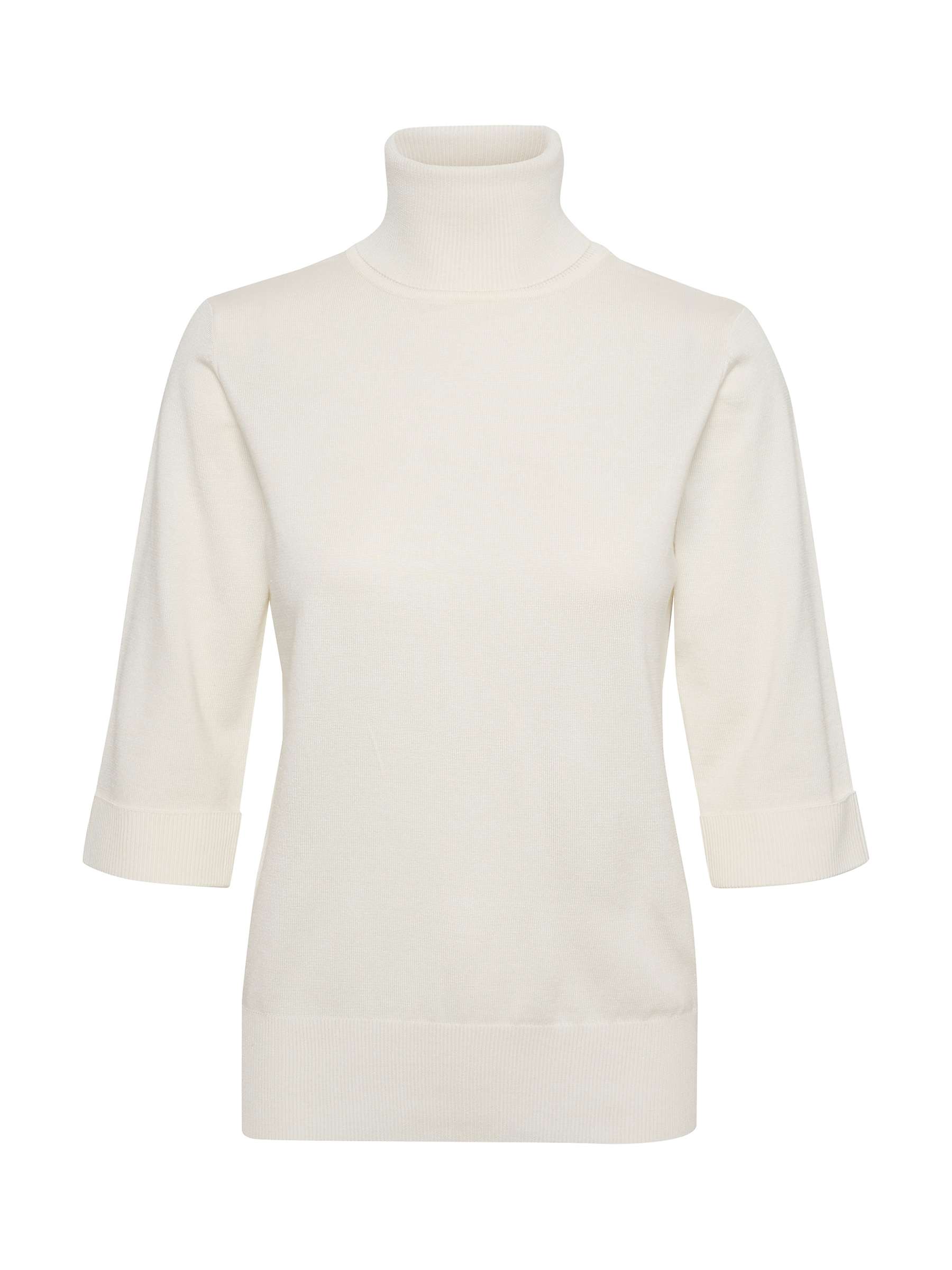 Buy Saint Tropez Cropped Sleeve Roll Neck Jumper, Ice Online at johnlewis.com