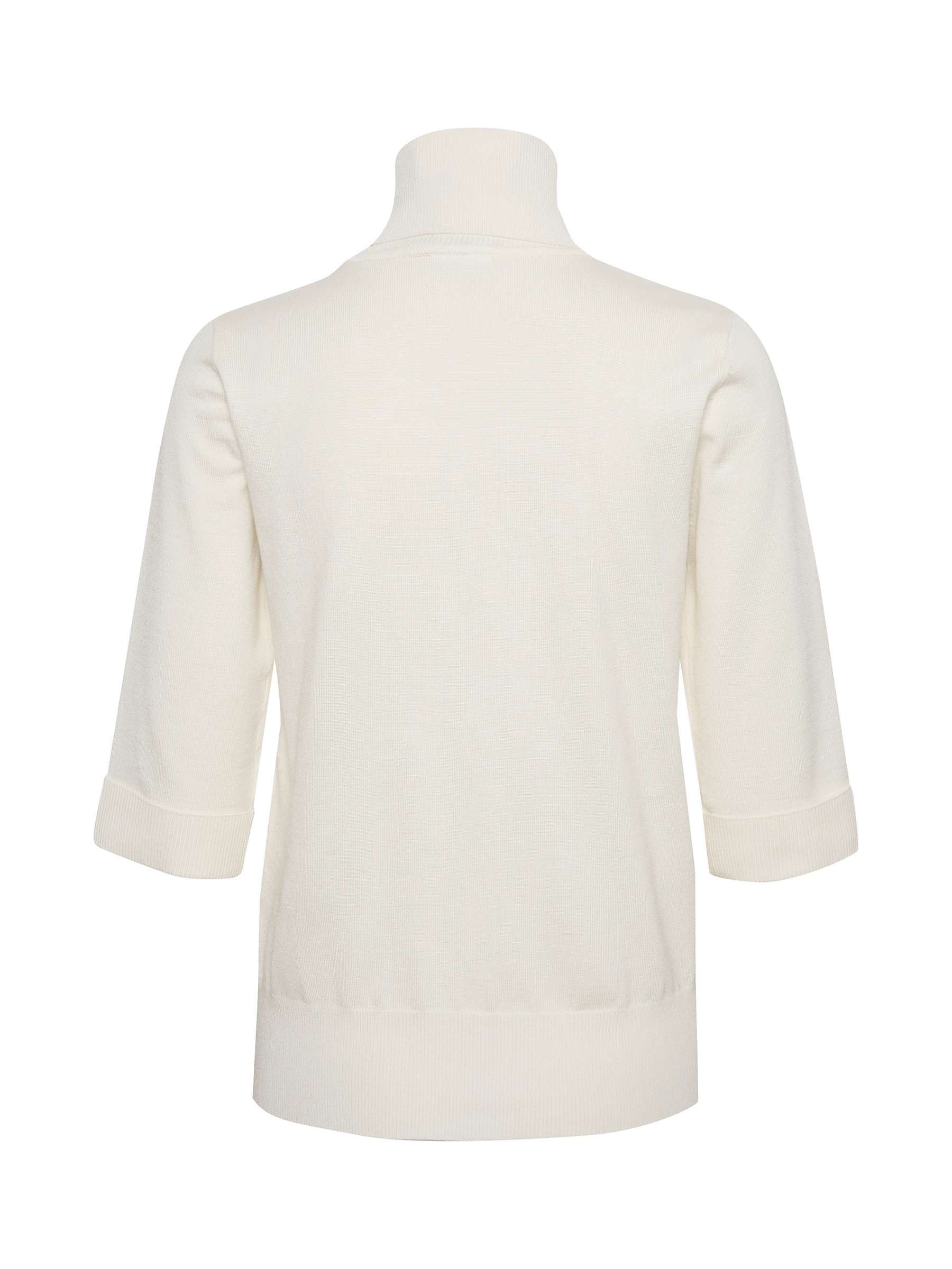 Buy Saint Tropez Cropped Sleeve Roll Neck Jumper, Ice Online at johnlewis.com