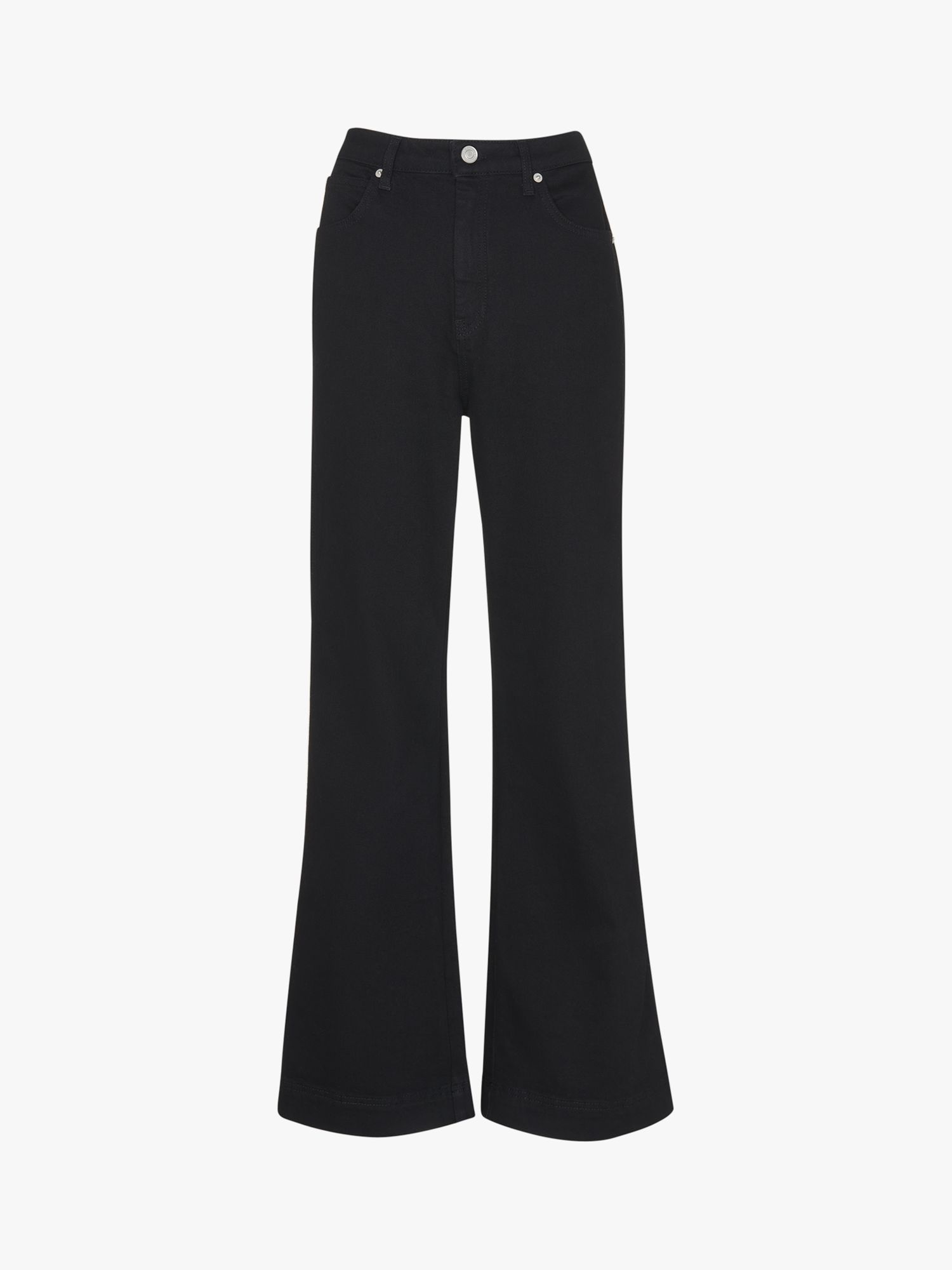 Whistles Lucy Stretched Flared Jeans, Black at John Lewis & Partners