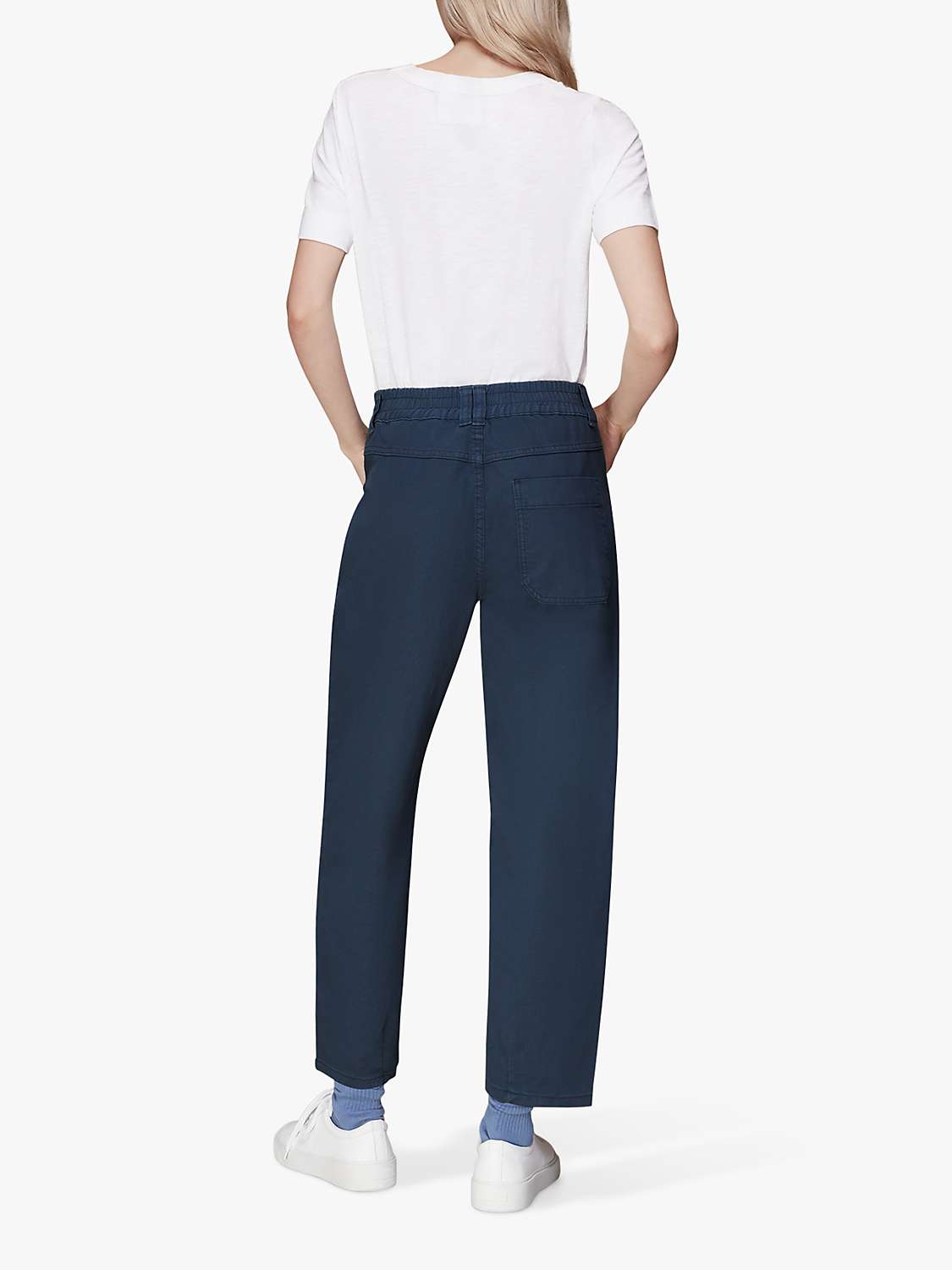 Whistles Tessa Casual Trousers, Navy, Navy at John Lewis & Partners