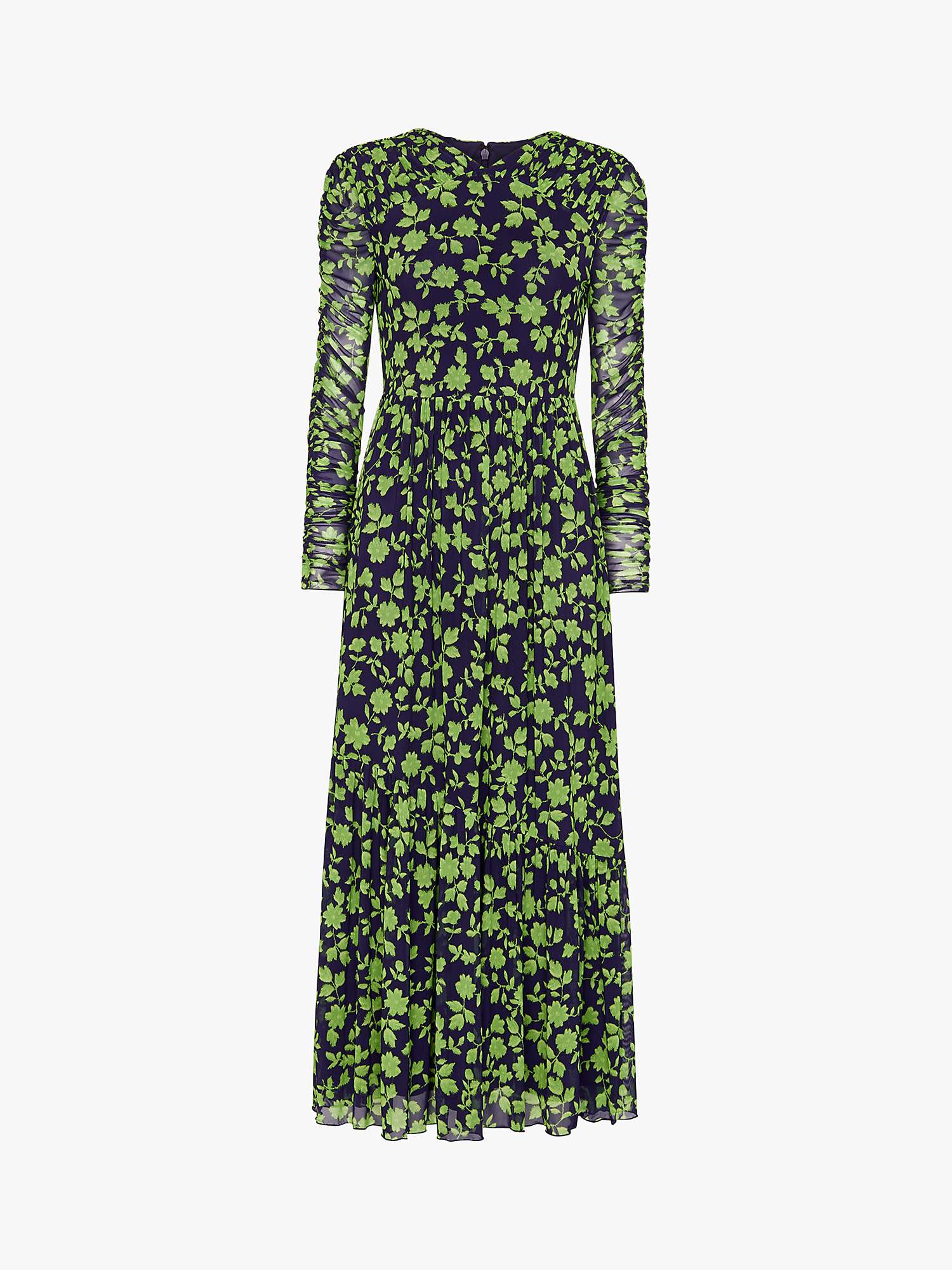 Buy Whistles Linear Floral Mesh Dress, Green/Multi Online at johnlewis.com