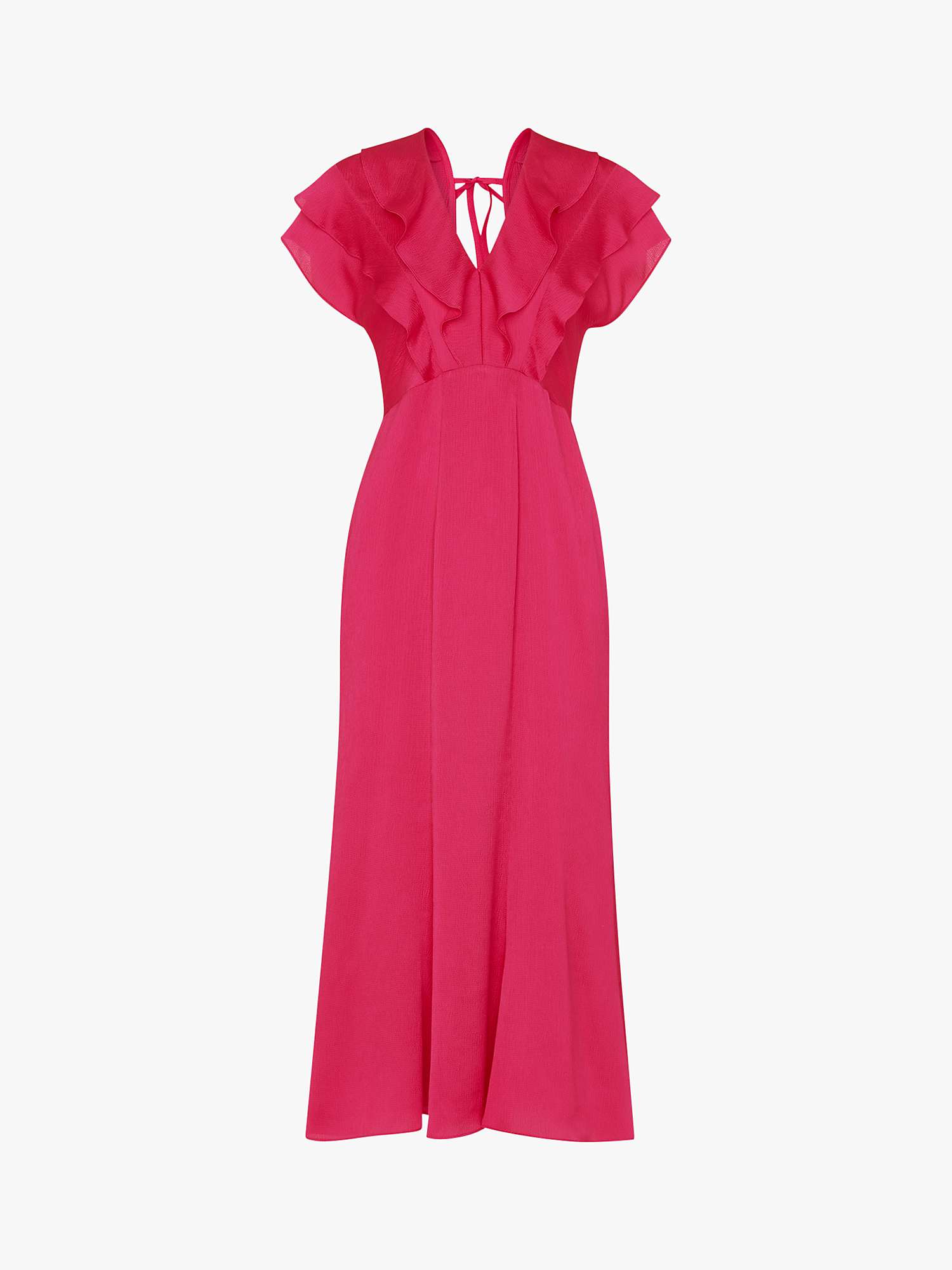 Buy Whistles Adeline Frill Midi Dress, Pink Online at johnlewis.com