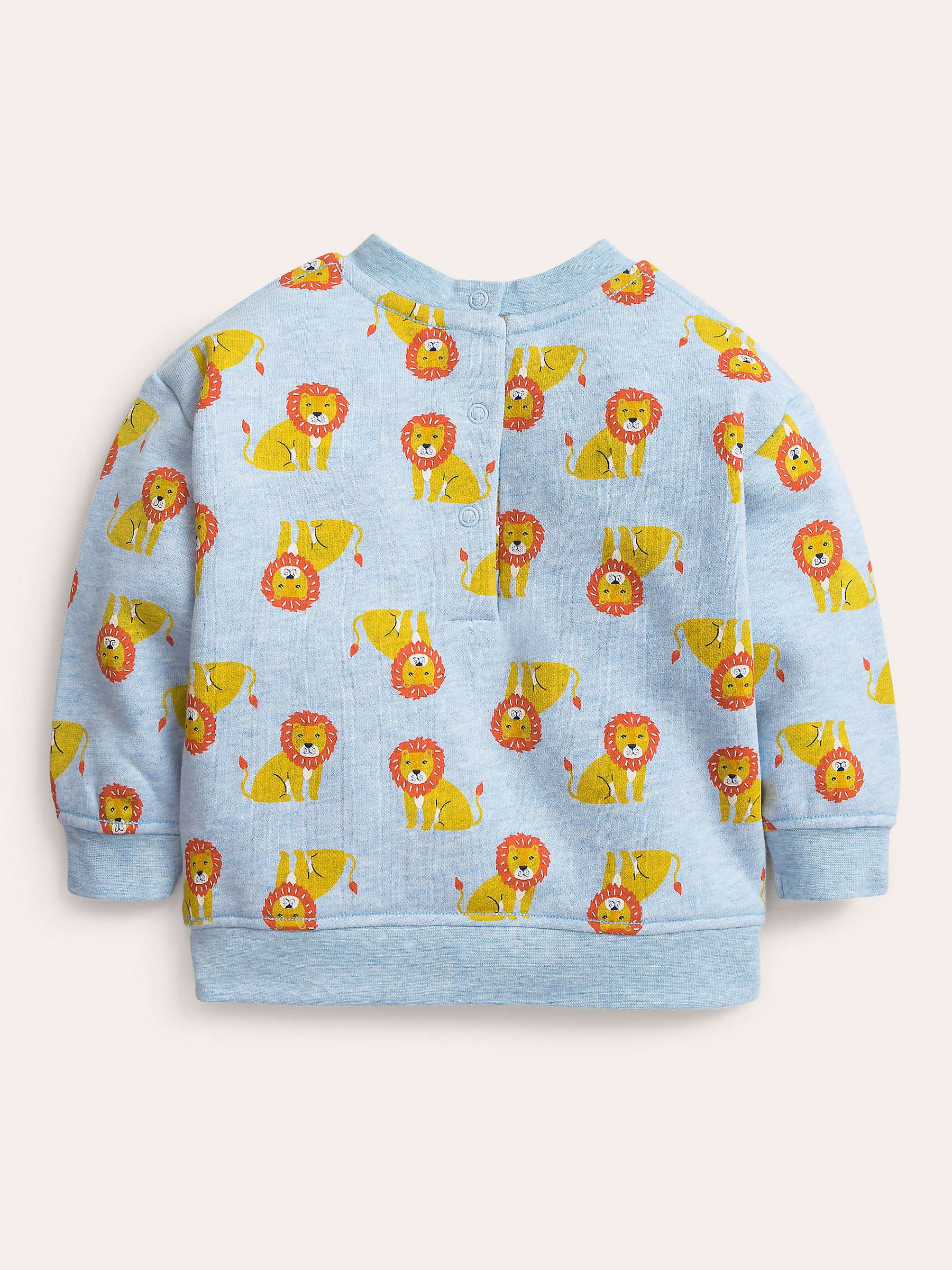 Buy Mini Boden Baby Baby Relaxed Lion Print Sweatshirt, Pebble Blue Online at johnlewis.com