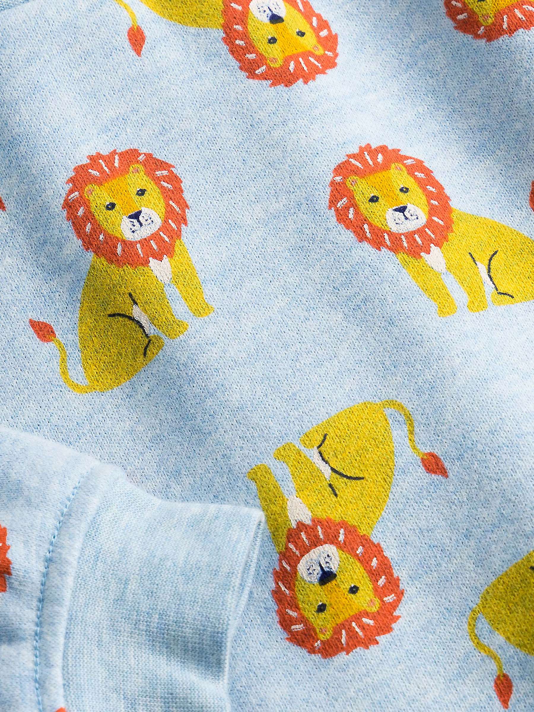 Buy Mini Boden Baby Baby Relaxed Lion Print Sweatshirt, Pebble Blue Online at johnlewis.com