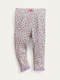 Mini Boden Baby Ribbed Lace Leggings, Lilac