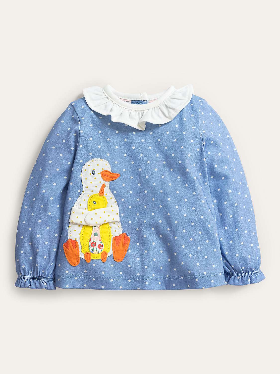 Buy Mini Boden Baby Pretty Duck Appliqué T-Shirt, Blue Online at johnlewis.com