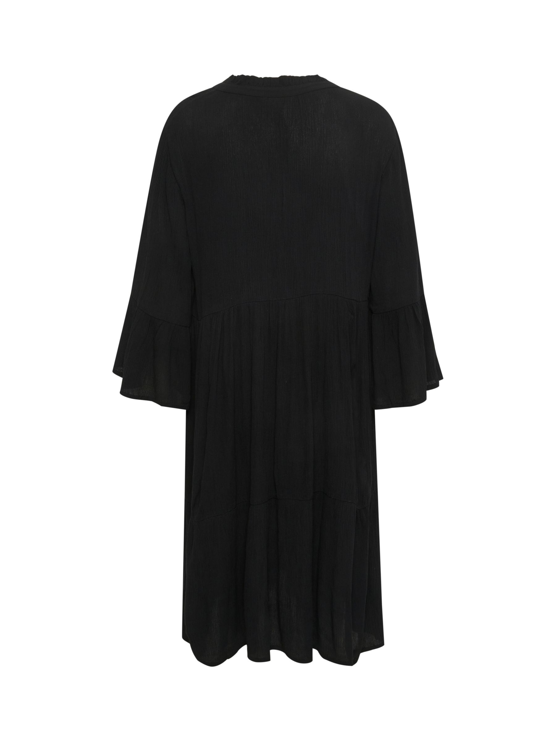 KAFFE Marianah A-Shape Knee Length Dress, Black at John Lewis & Partners