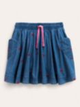 Mini Boden Kids' Woven Twirly Skirt, Mid Denim