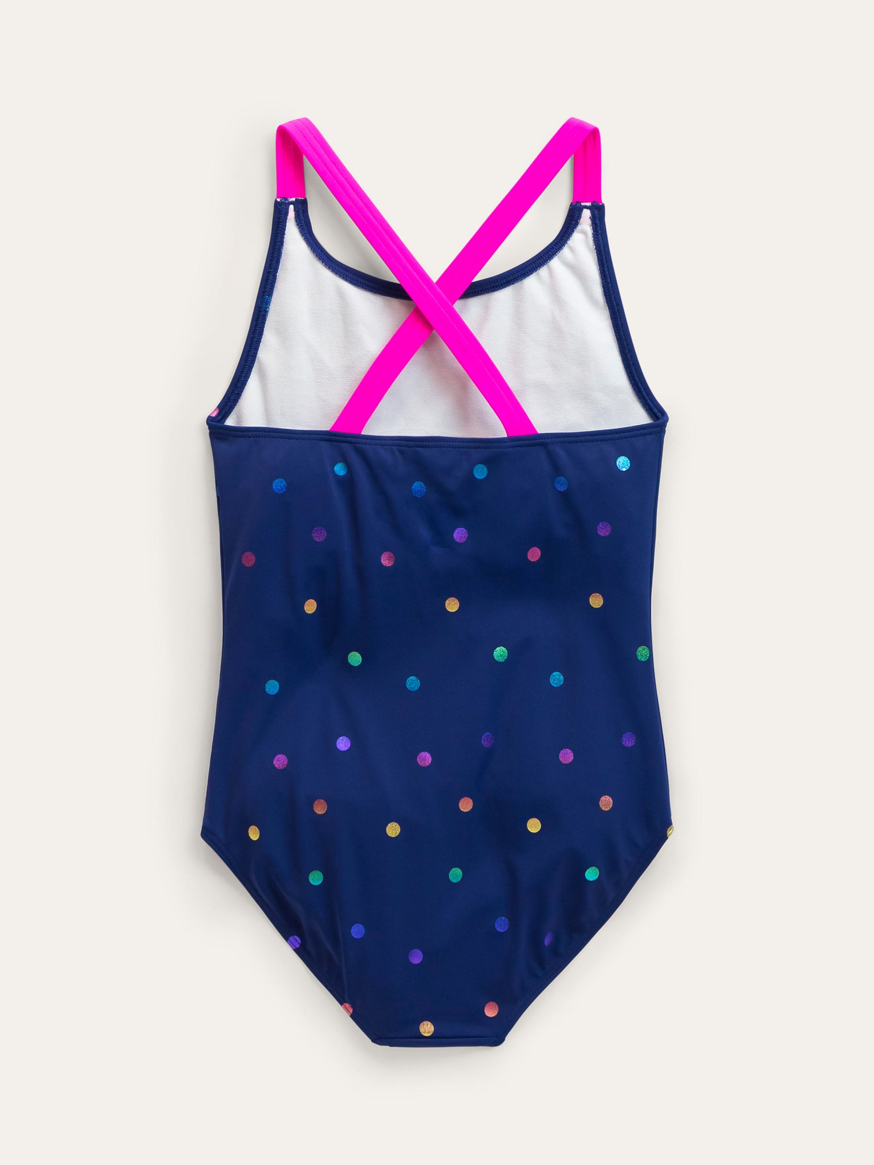 Buy Mini Boden Kids' Cross Swimsuit, Navy Online at johnlewis.com