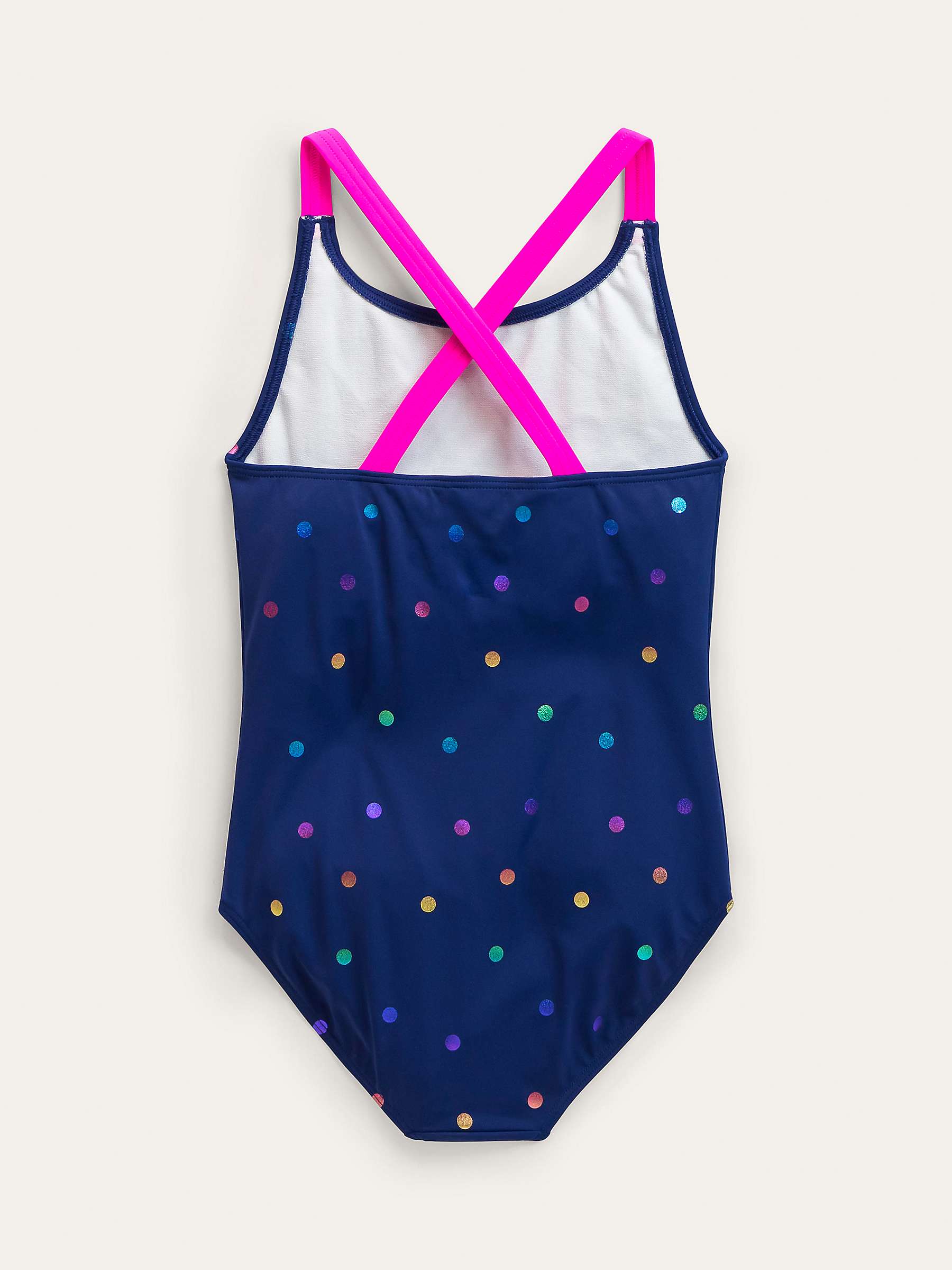 Buy Mini Boden Kids' Cross Swimsuit, Navy Online at johnlewis.com