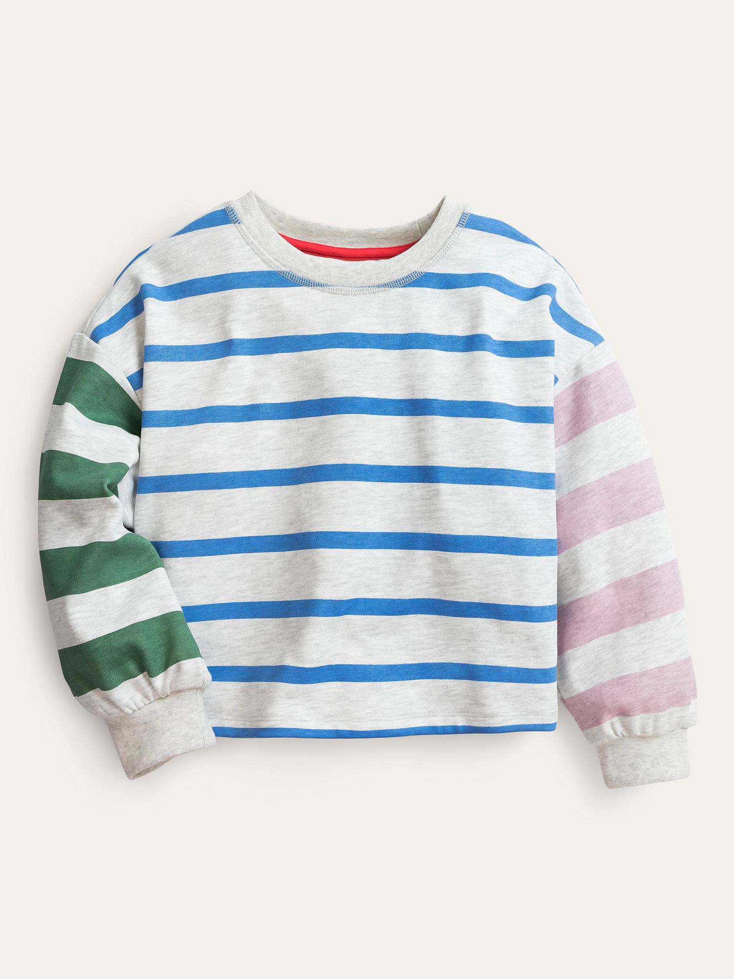 Mini Boden Kids’ Stripe Volume Sleeve Sweatshirt, £17.55