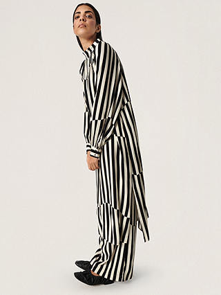 Soaked In Luxury Camia Midi Dress, Irregular Stripes