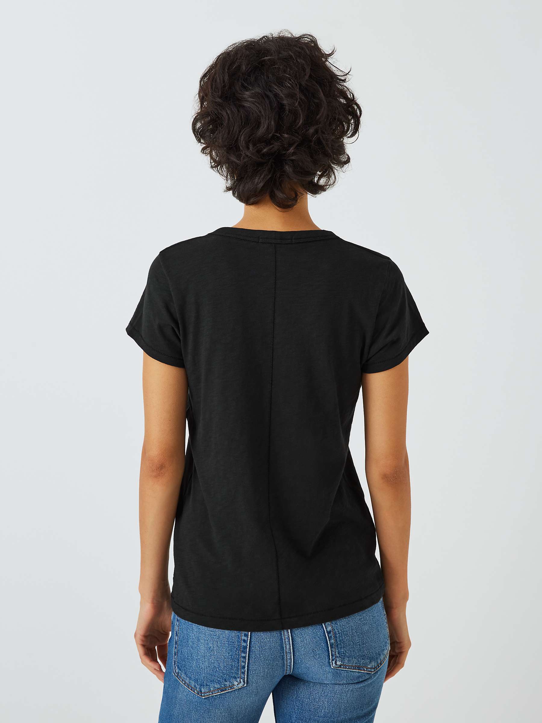 Buy rag & bone The Slub Pima Cotton T-Shirt, Black Online at johnlewis.com