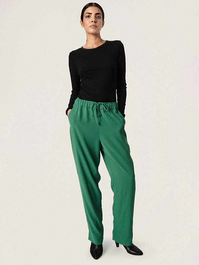 Soaked In Luxury Shirley Wide Leg Casual Trousers, Foliage Green