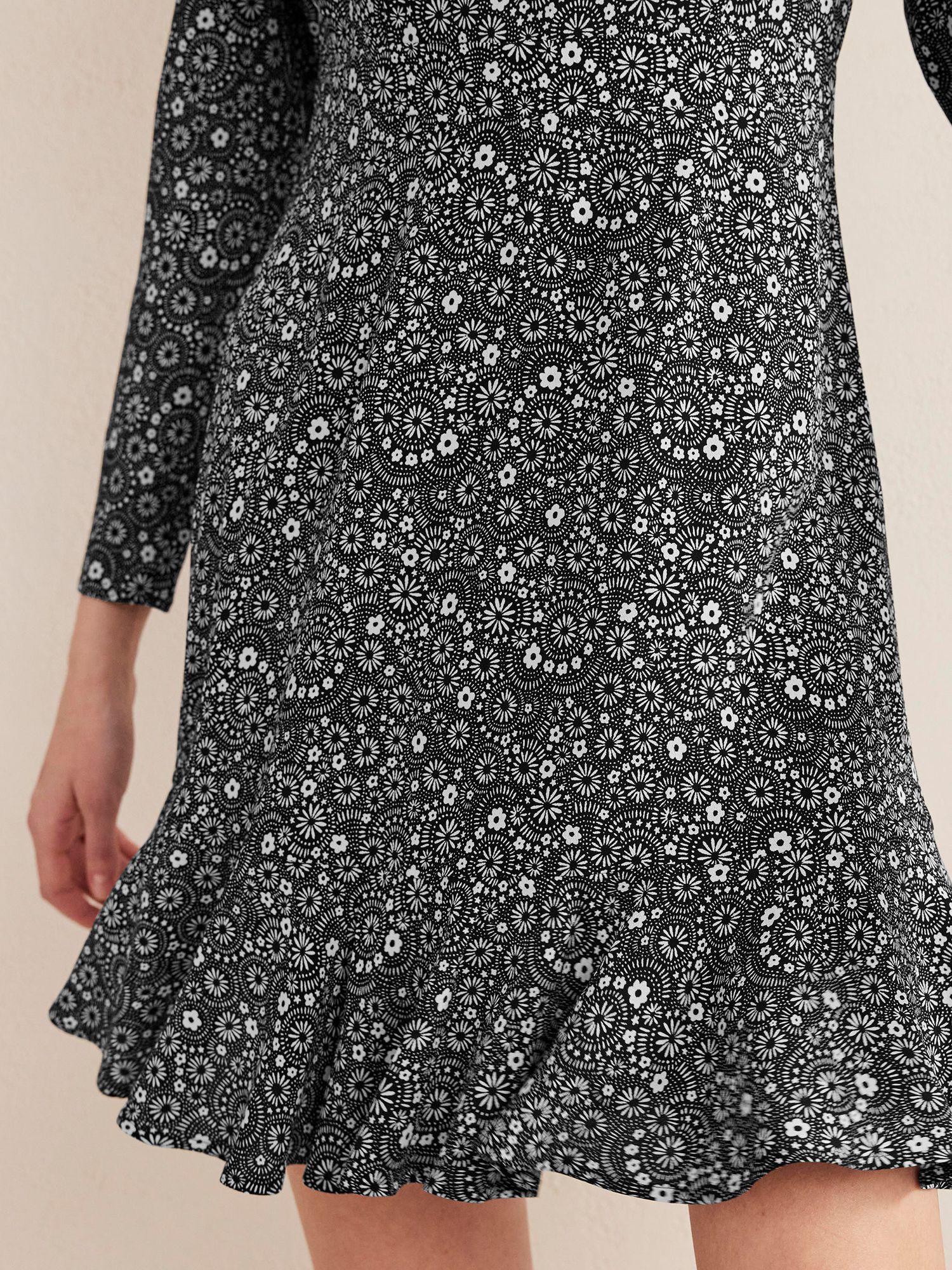 Buy Boden Dotty Daisy Flippy Dress, Black Online at johnlewis.com