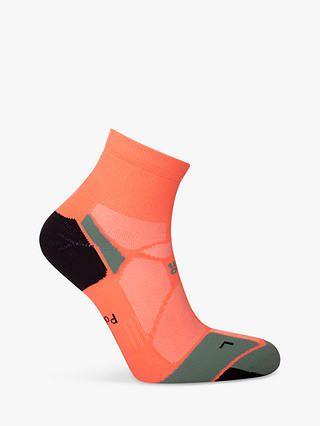 Hilly Marathon Fresh Ankle Running Socks, Neon Candy/Sage