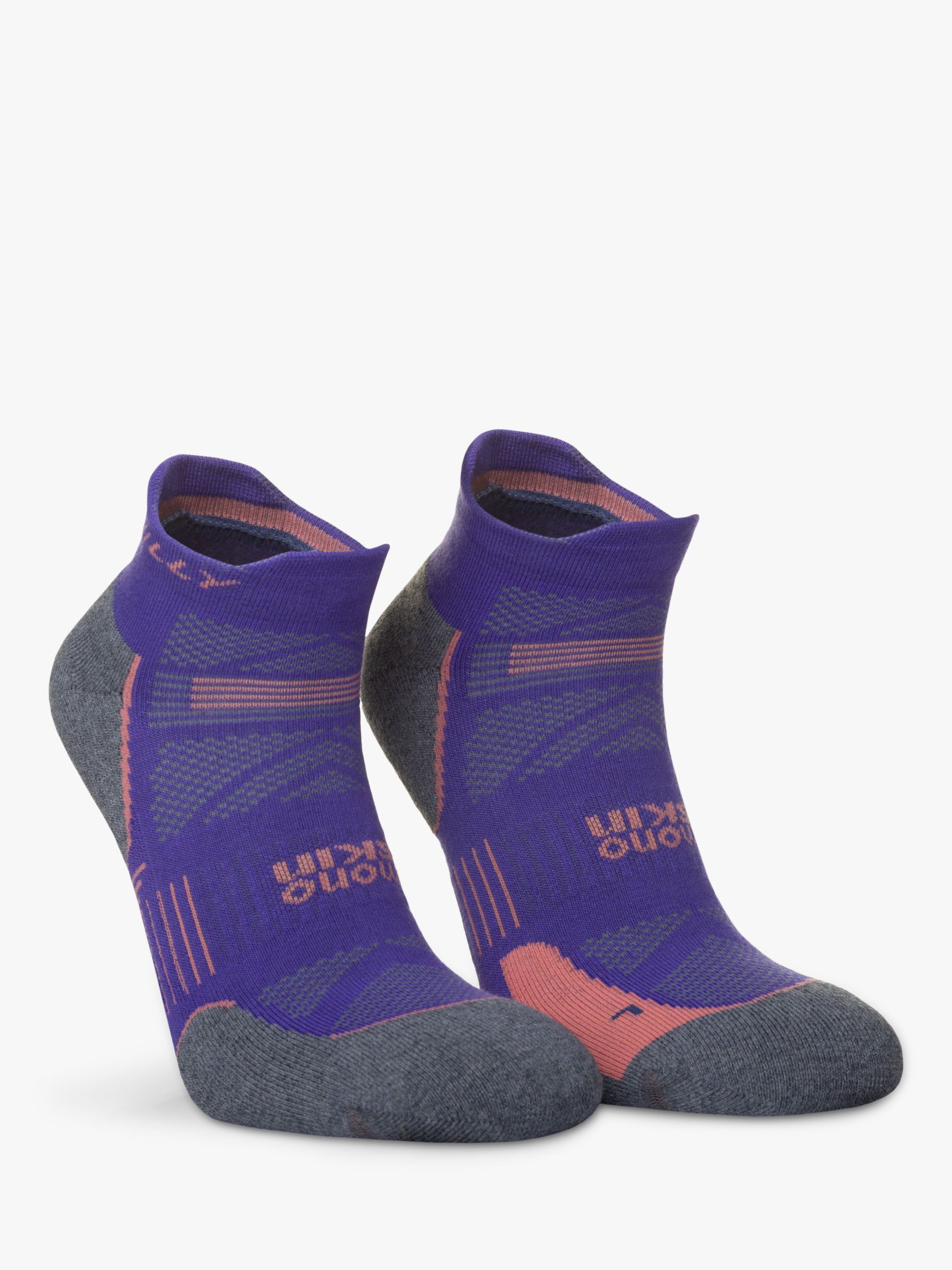 Hilly Supreme Ankle Running Socks, Plum/Grey Marl, S