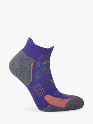 Hilly Supreme Ankle Running Socks, Plum/Grey Marl