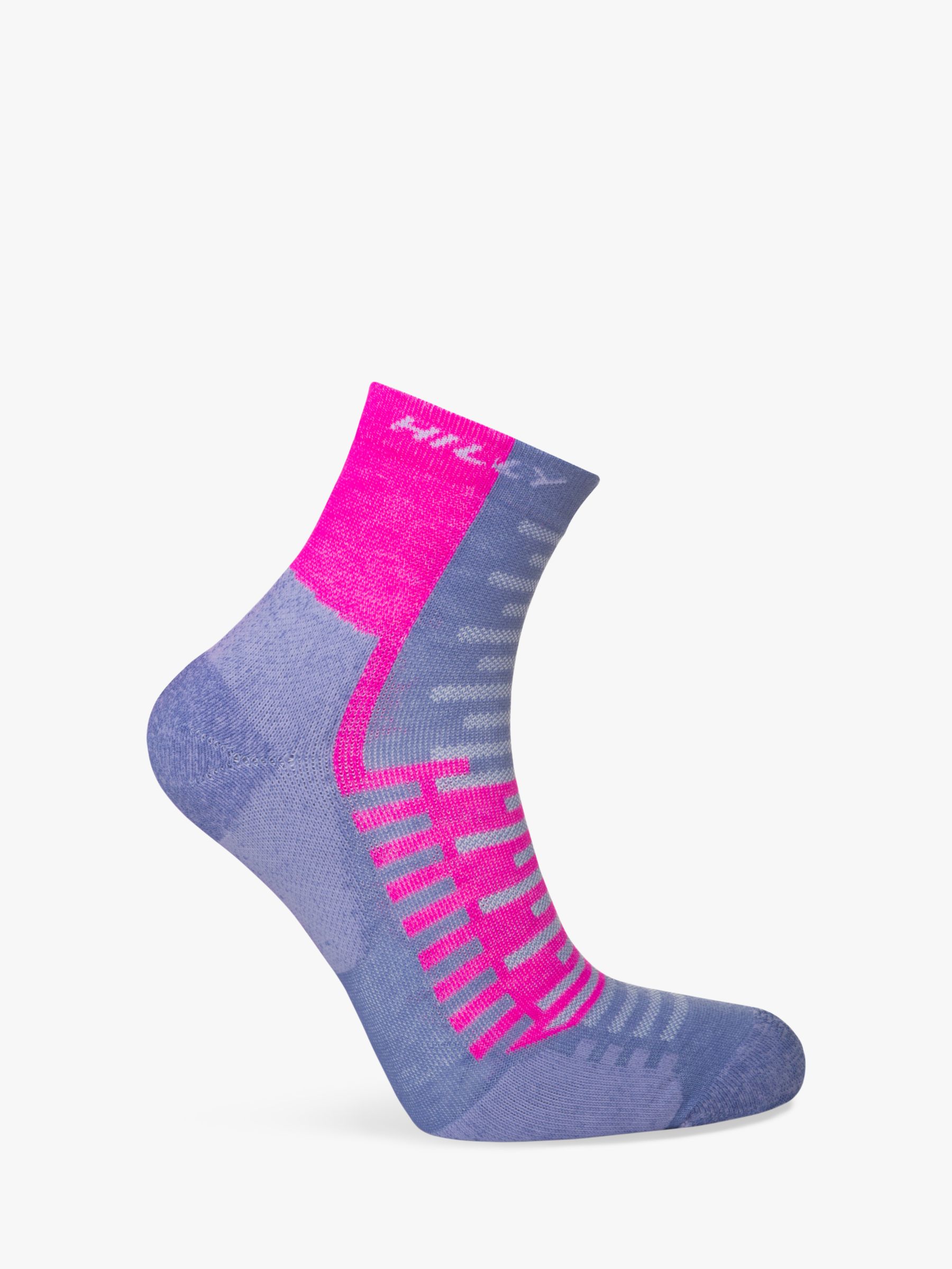 Hilly Active Ankle Running Socks, Lilac/Pink, S