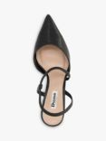 Dune Citrus Leather Asymmetric Court Shoes, Black