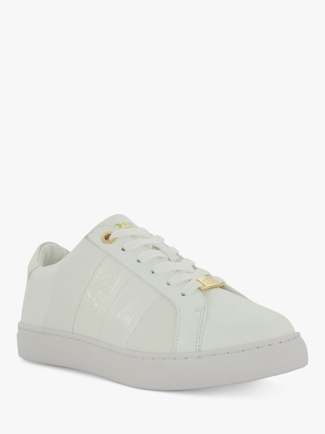 Buy Dune Wide Fit Everleigh Trainers, White Online at johnlewis.com