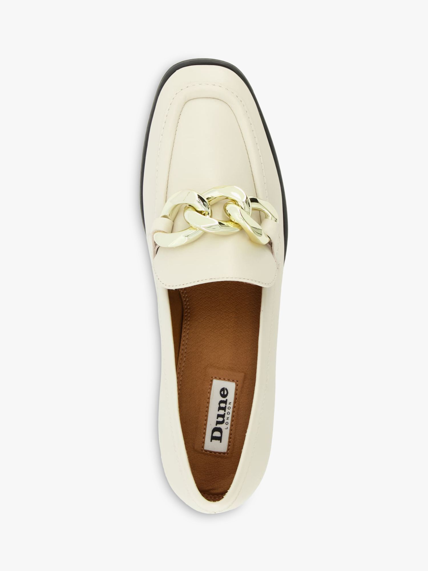 Dune Glimpse Leather Loafers, Ecru at John Lewis & Partners