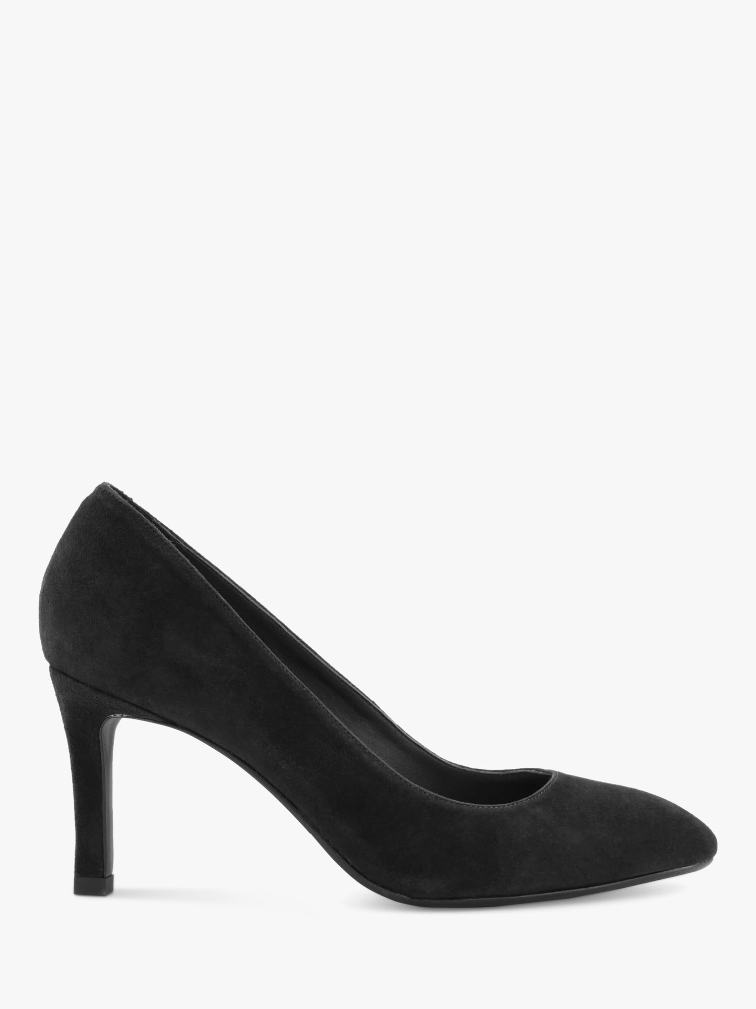 Dune Adele Nubuck Court Shoes, Black, 3
