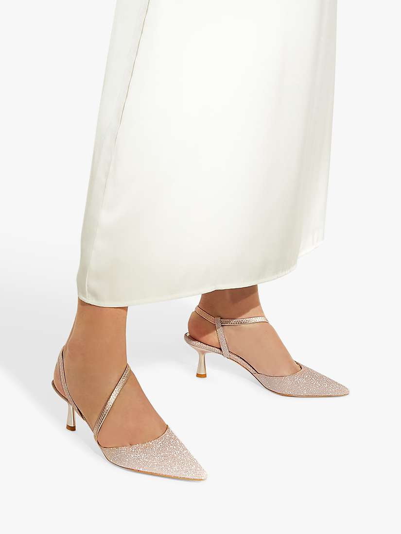 Dune Citrus Asymmetric Court Shoes, Rose Gold at John Lewis & Partners