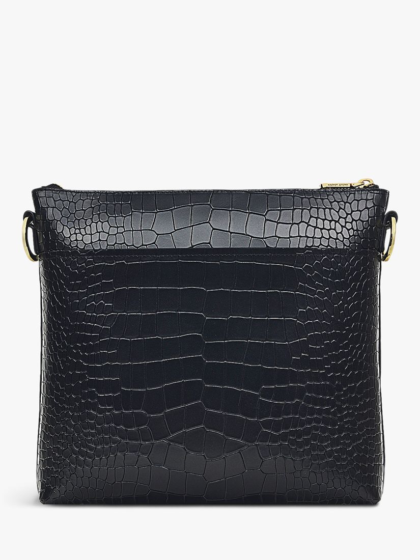 Radley Pockets 2.0 Medium Croc Leather Cross Body Bag, Black