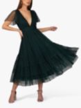 Lace & Beads Maddison V-Neck Layered Skirt Midi Dress