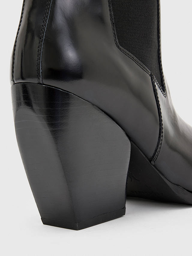 AllSaints Ria Leather Ankle Boots, Black