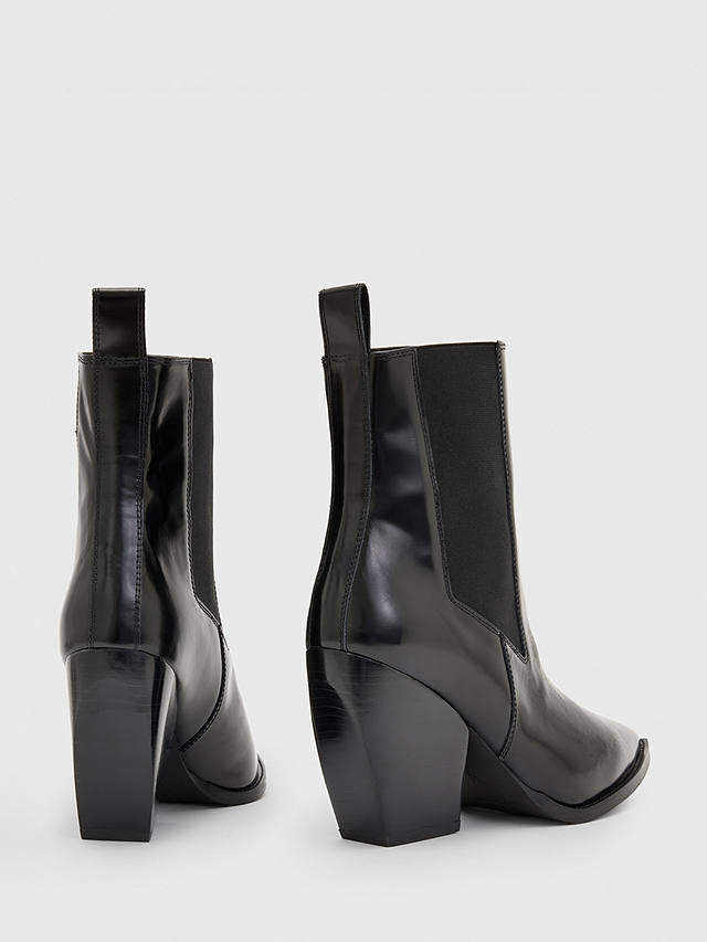 AllSaints Ria Leather Ankle Boots, Black
