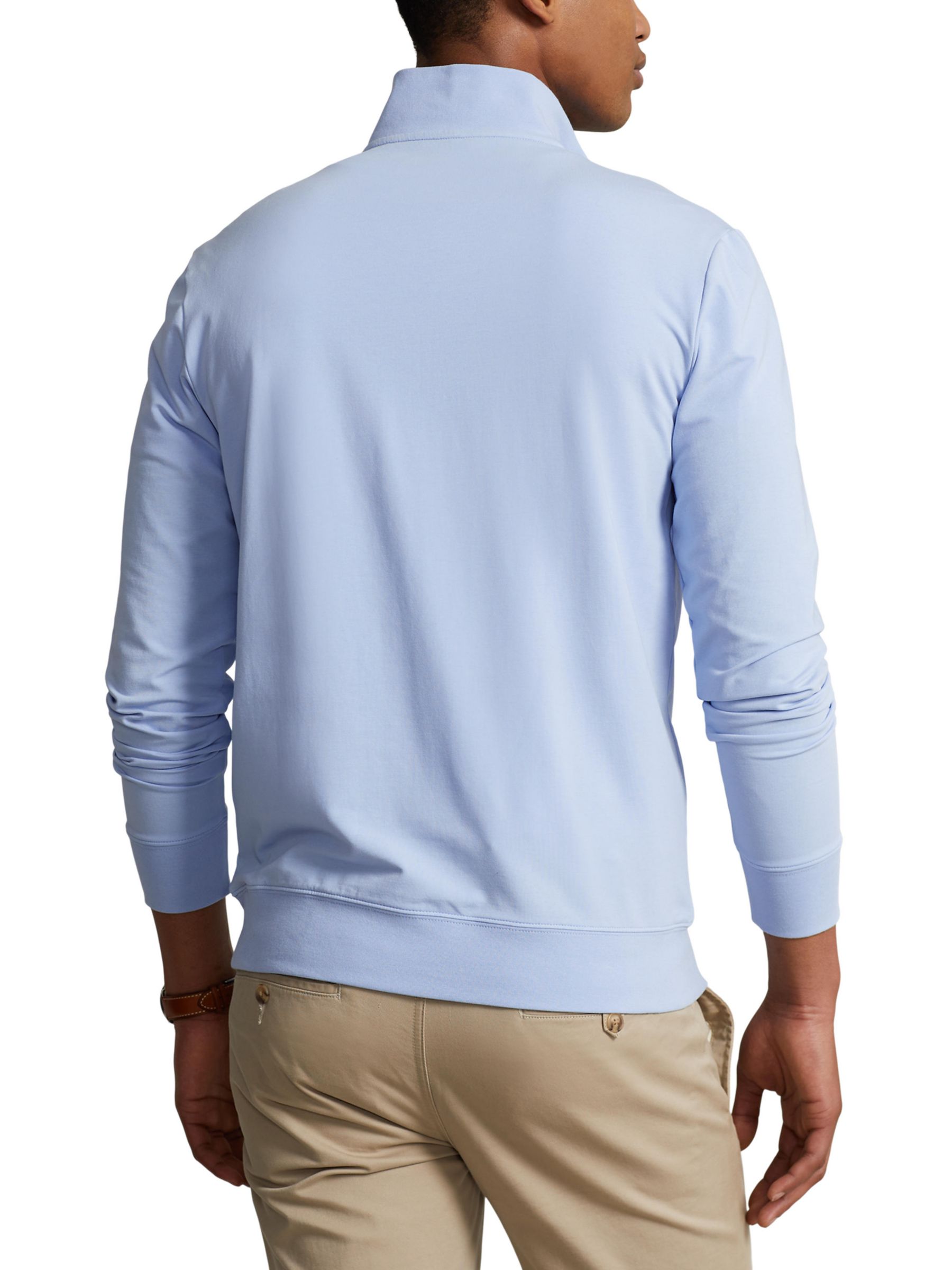 Polo Ralph Lauren Long Sleeve Zip Golf Jersey Top, Elite Blue, L