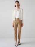 L.K.Bennett Jolie Squiggle Knit Cardigan, Cream