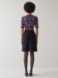 L.K.Bennett Joy Floral Top Contrast Skirt Mini Dress, Black/Multi