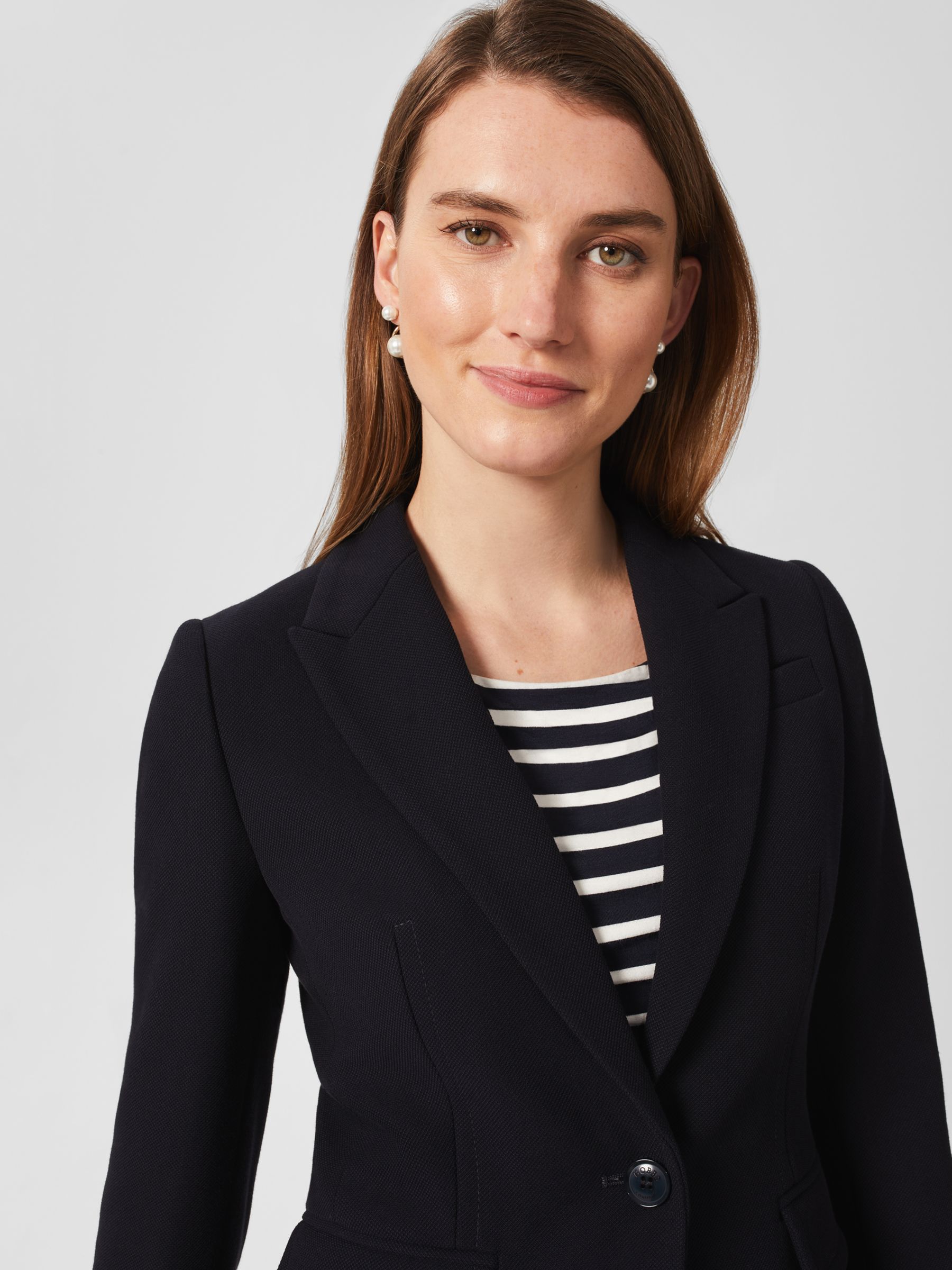 Buy Hobbs Mia Blazer, Navy Online at johnlewis.com