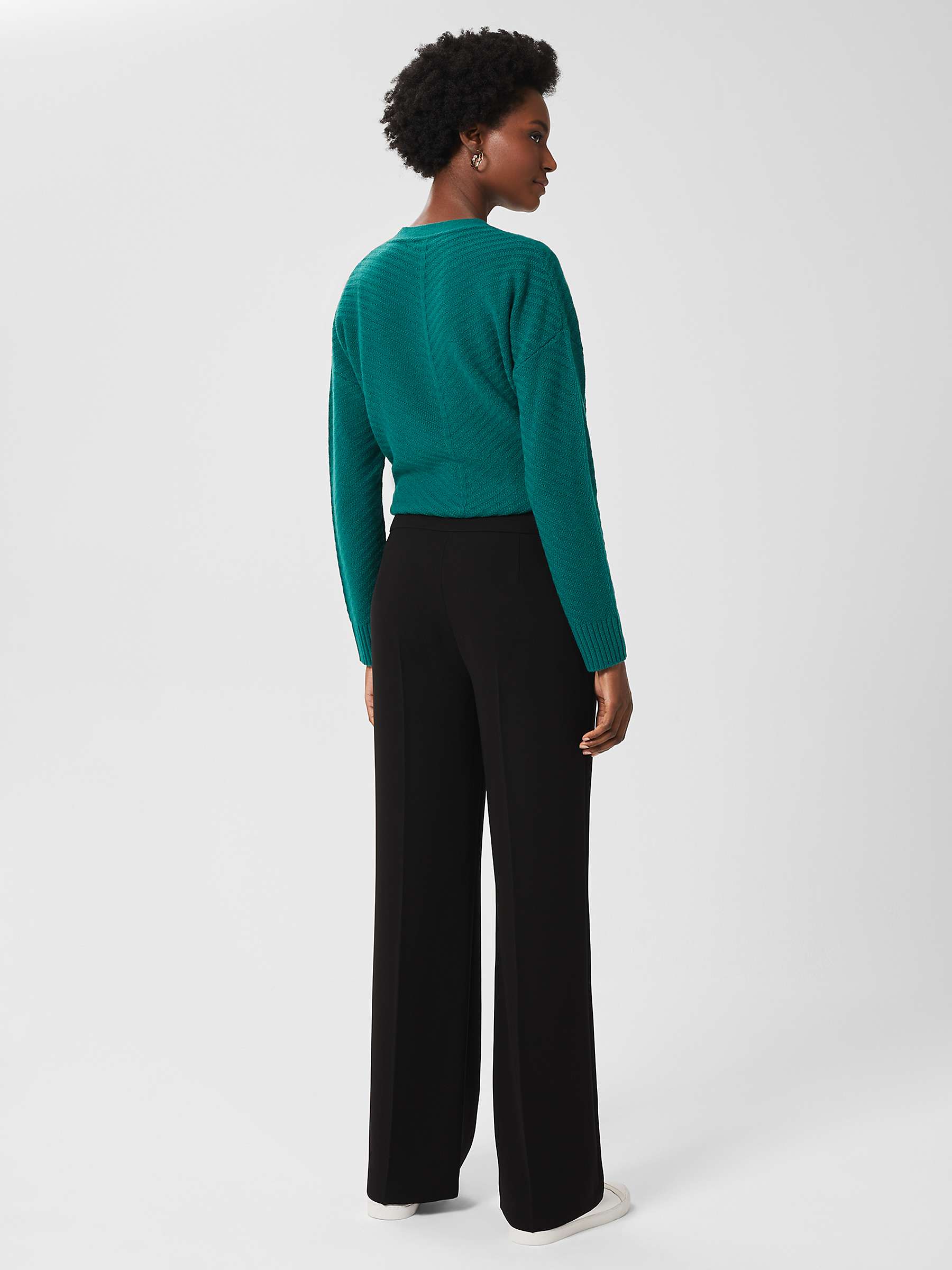 Buy Hobbs Mel Straight Trousers, Black Online at johnlewis.com