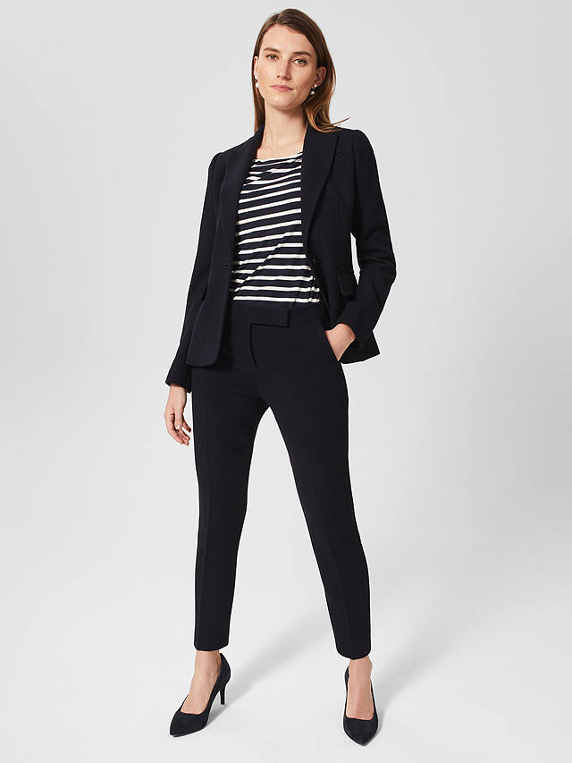 Hobbs Mia Tapered Ankle Grazer Trousers, Navy