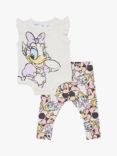 Cotton On Baby Daisy Duck Bodysuit & Minnie Mouse Leggings Set, White/Off White